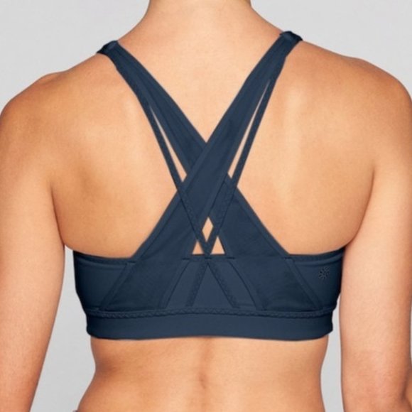 Athleta Other - athleta | navy transcendence strappy sports bra
